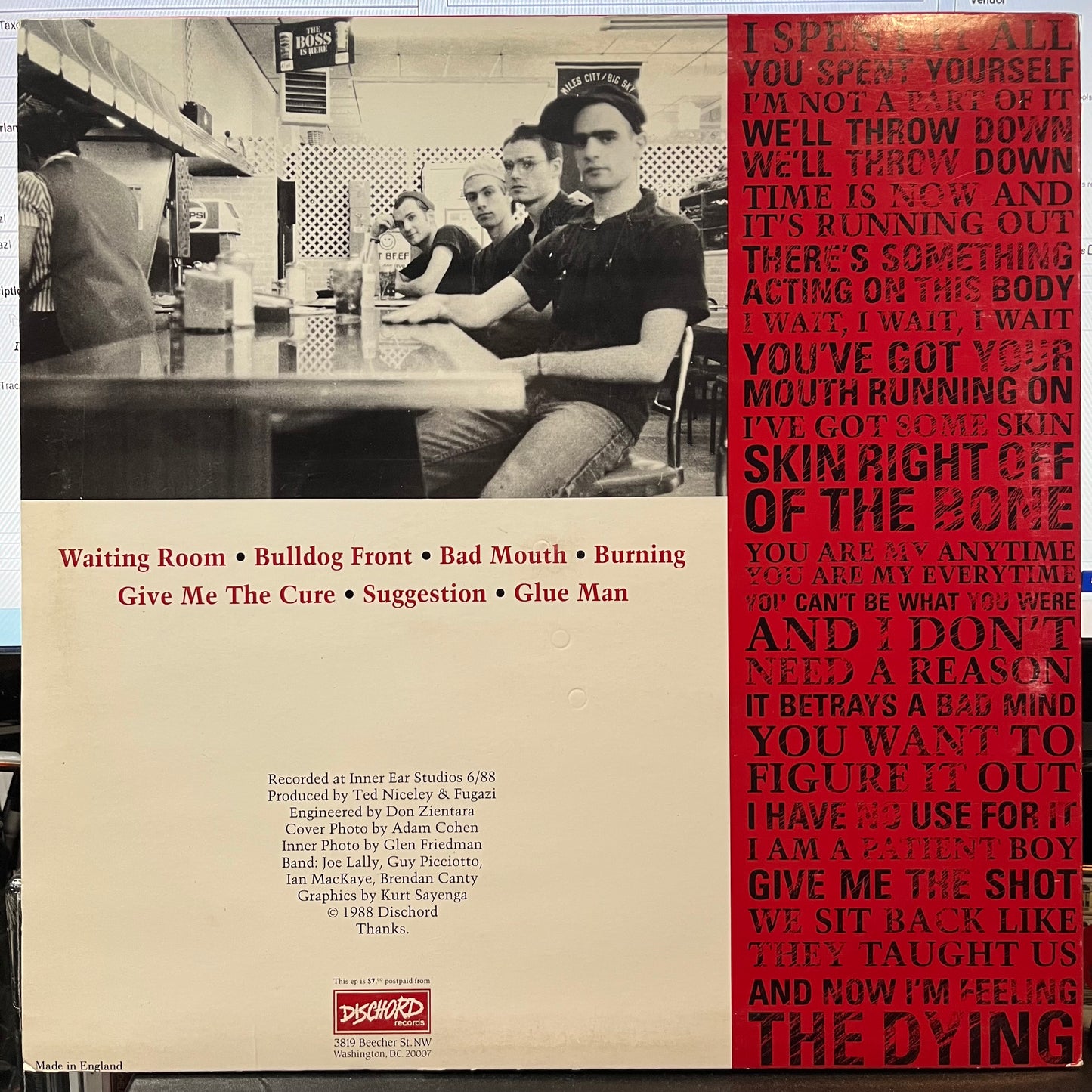 Fugazi (1988 ORIGINAL VINYL) | Very Good (VG) Excellent (EX) - PUNK / USED *VERY GOOD*