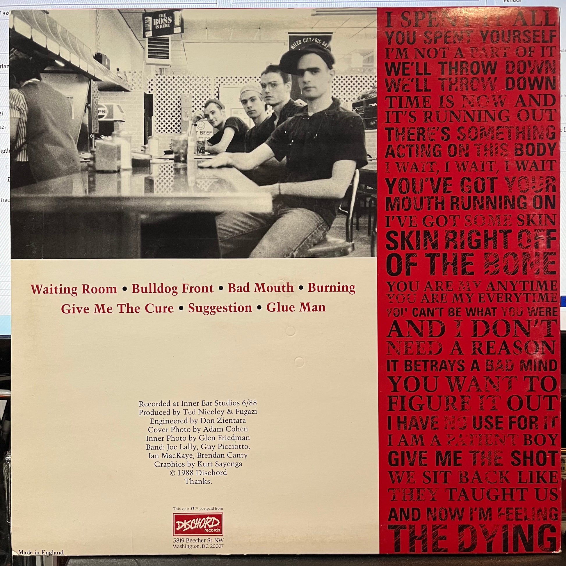 Fugazi (1988 ORIGINAL VINYL) | Very Good (VG) Excellent (EX) - PUNK / USED *VERY GOOD*