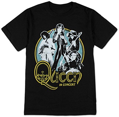 Men'S Queen In Concert T-Shirt, Black, Large |
