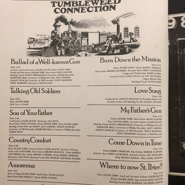 Elton John Tumbleweed Connection LP Very Good Plus (VG+) Near Mint (NM or M-)