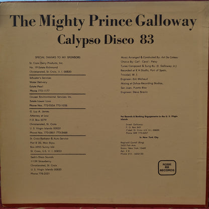 Mighty Prince Galloway - Calypso Disco '83 | Excellent (EX) Excellent (EX) - REGGAE / USED *EXCELLENT*