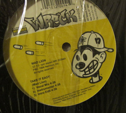 Mad Lion - Take It Easy / Big Box Of Blunts (VINYL 12" WRECK WR 20094) | Excellent (EX) Near Mint (NM) - REGGAE / USED *EXCELLENT*