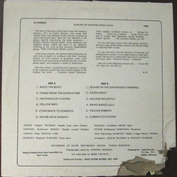 Igniters Steel Band - Igniters Explode | Very Good Plus (VG+) Near Mint (NM) - REGGAE / USED *EXCELLENT*