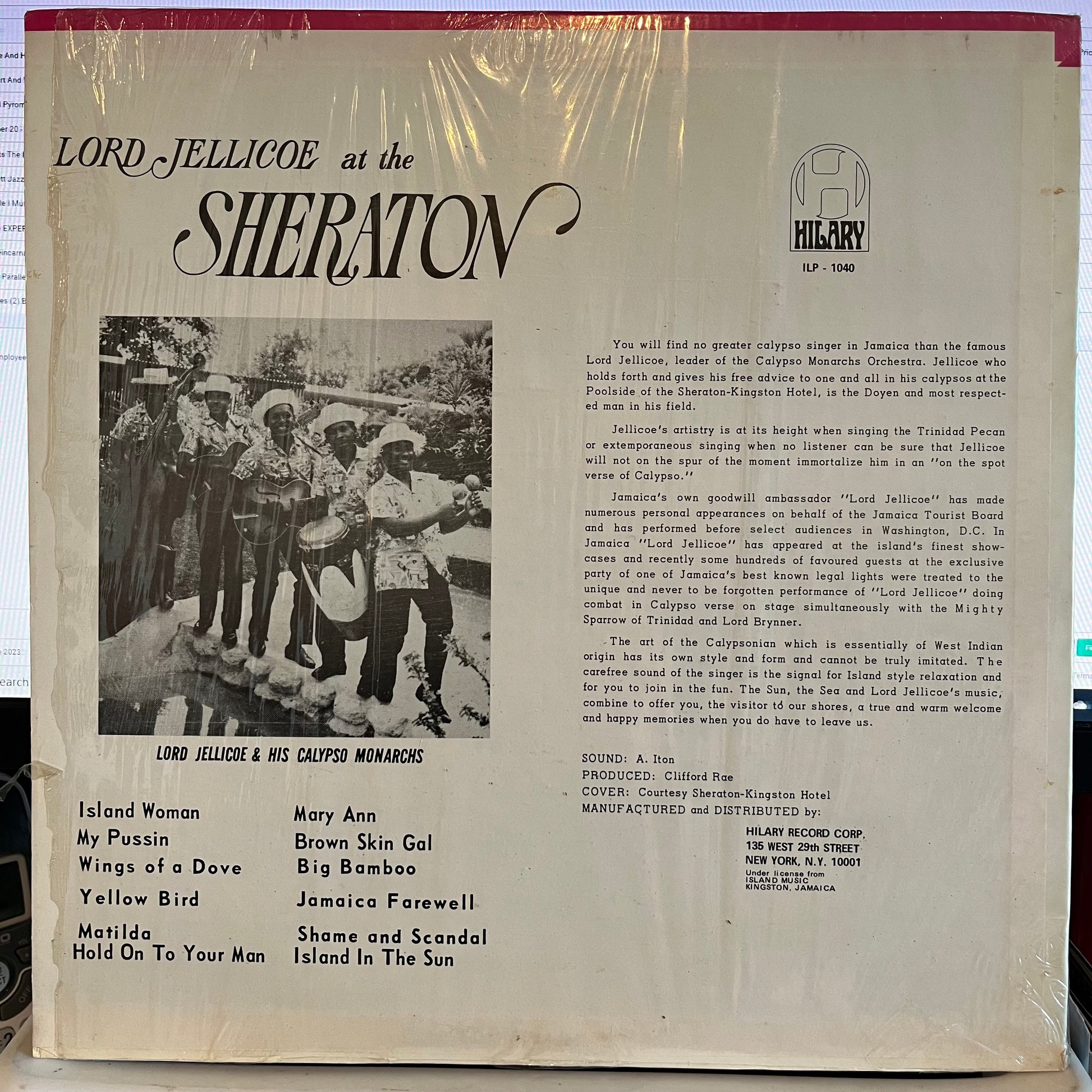 Lord Jellicoe And His Calypso Monarchs - Lord Jellicoe At The Sheraton | Very Good (VG) Near Mint (NM) - REGGAE / USED *RED*VERY GOOD*