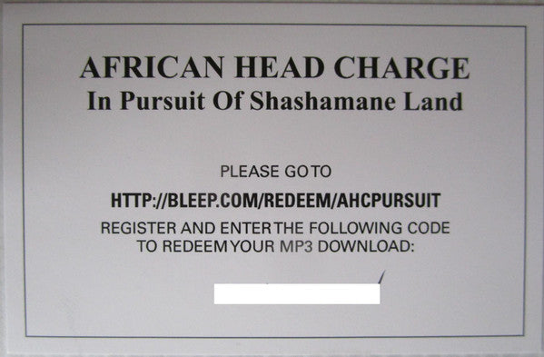African Head Charge In Pursuit Of Shashamane Land 2xLP Mint (M) Mint (M)