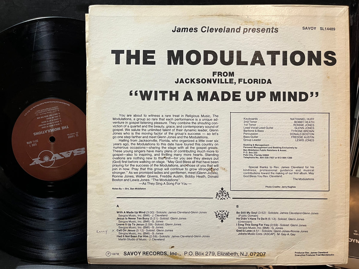The Modulations - With A Made Up Mind (VINYL LP) | USED Near Mint (NM or M-) Excellent (EX) - RELIGIOUS/GOSPEL / USED *NEAR MINT*