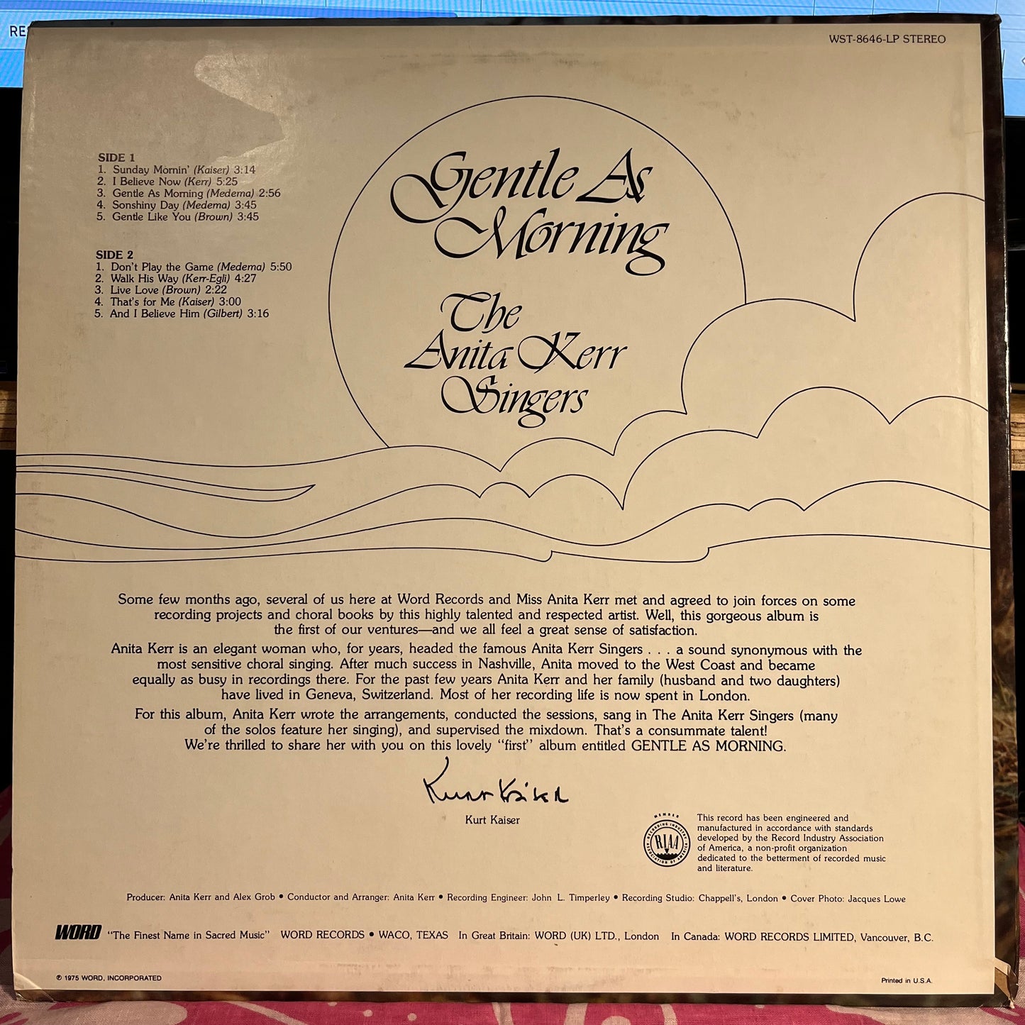 The Anita Kerr Singers - Gentle As Morning | Excellent (EX) Near Mint (NM) - RELIGIOUS / USED *EXCELLENT+*
