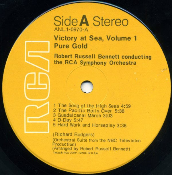 Richard Rodgers / Robert Russell Bennett / RCA Vic Victory At Sea Volume I RCA LP, Album, RE, Ind Near Mint (NM or M-) Very Good Plus (VG+)