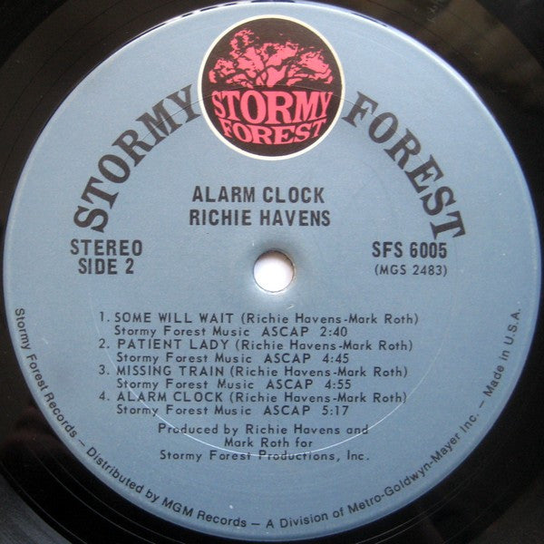 Richie Havens Alarm Clock Stormy Forest LP, Album Very Good Plus (VG+) Very Good Plus (VG+)