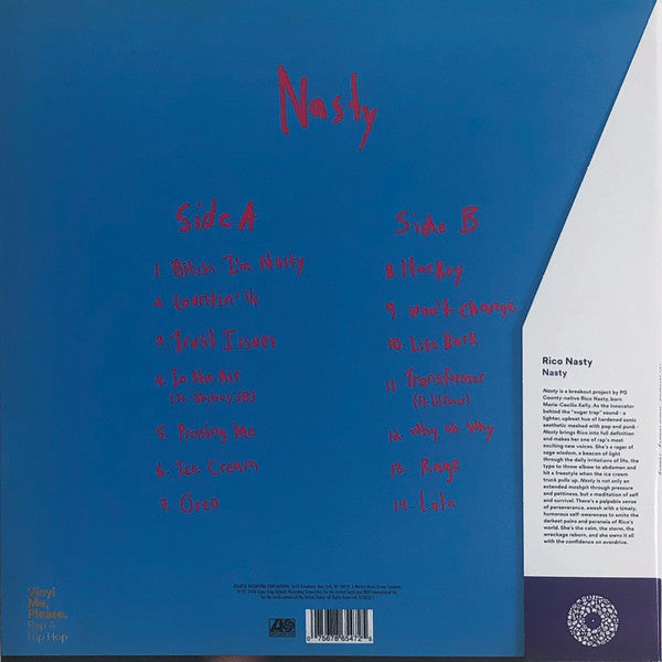 Rico Nasty Nasty Atlantic LP, Album, Club, Blu Mint (M) Mint (M)