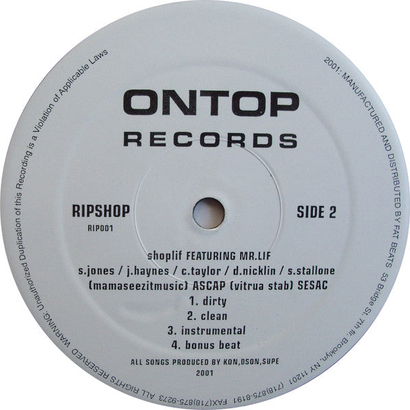 FM. Modes (Listen To This) / Shoplif | Good (G) Generic - HIP HOP