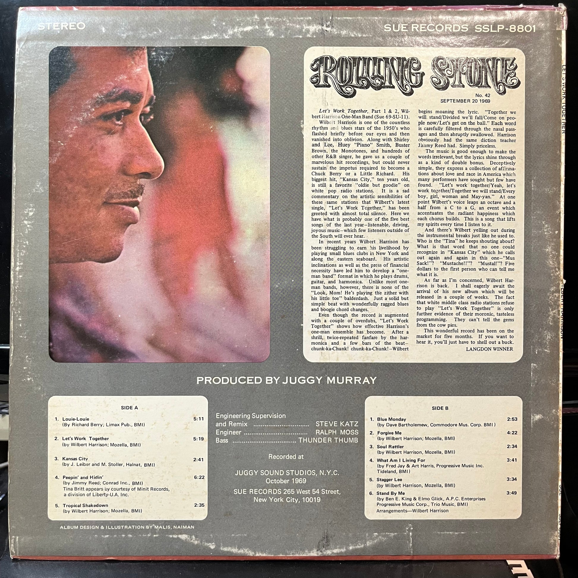 Wilbert Harrison - Let's Work Together (VINYL LP SUE RECORDS INC. LP-SS8801 1969) | USED - ROCK/BLUES / USED *NEAR MINT*