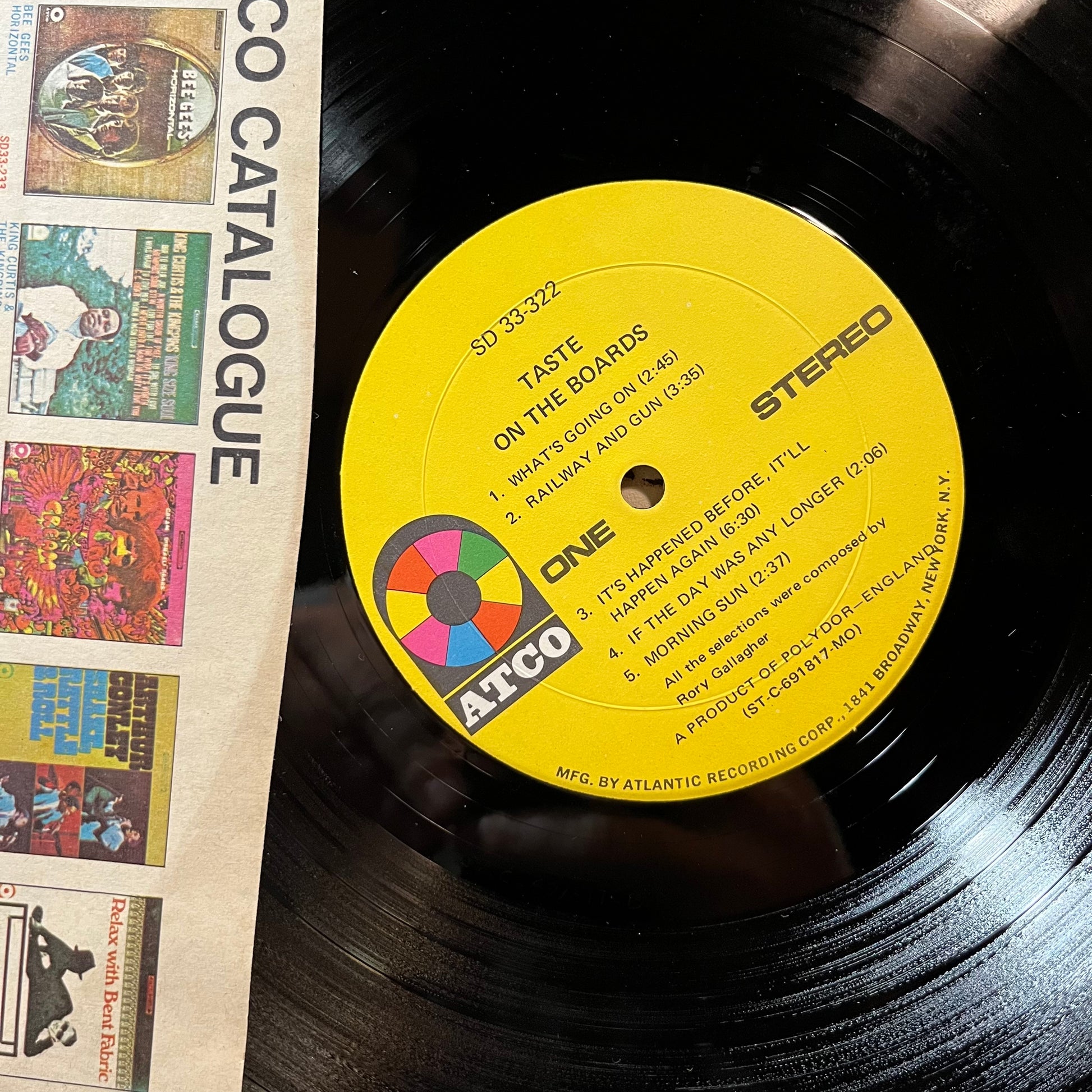 Taste - On The Boards (VINYL LP ATCO SD 33-322 1970) | USED Near Mint (NM or M-) Very Good Plus Plus (VG++) - ROCK/BLUES / USED *NEAR MINT*