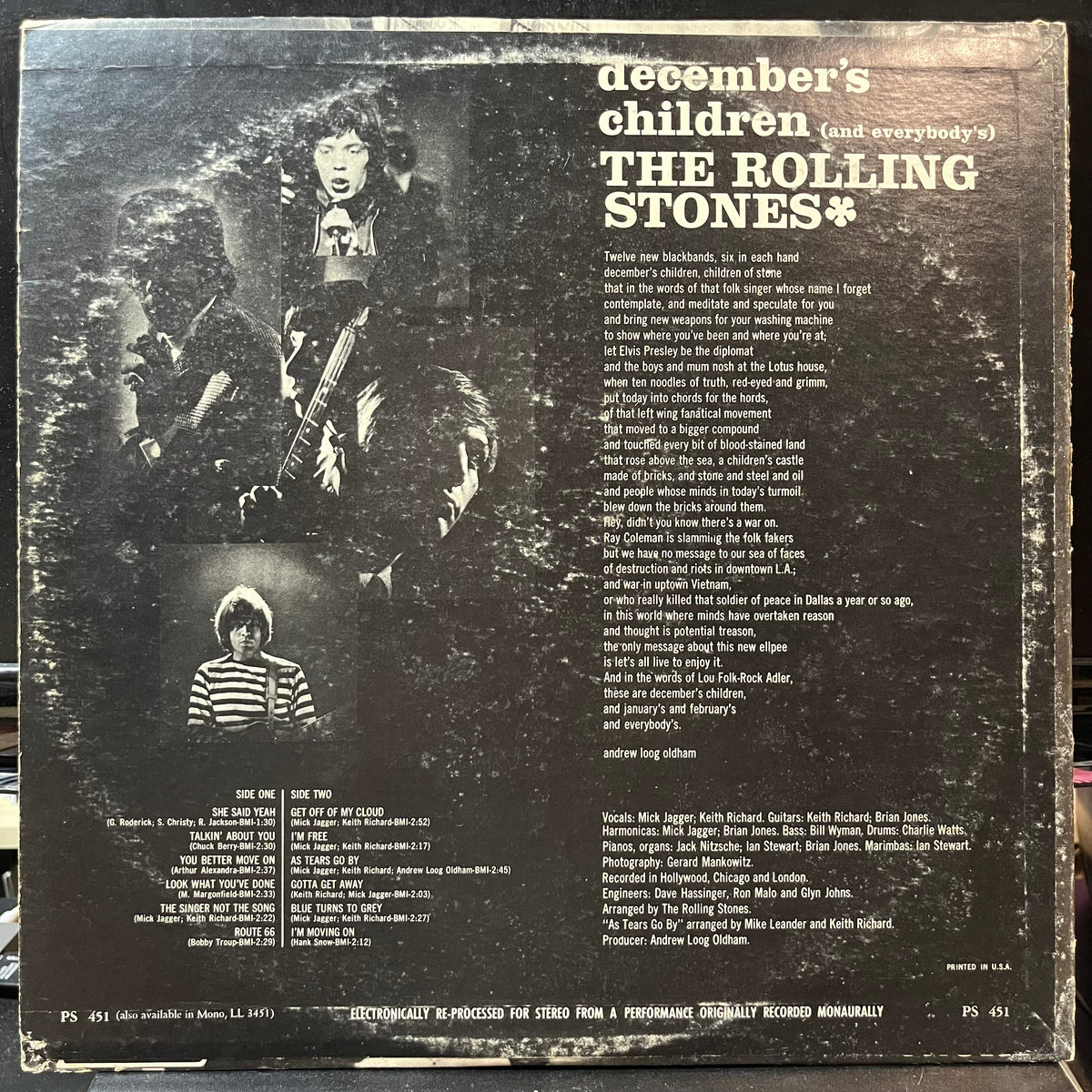 The Rolling Stones - December's Children (And Everybody's)(VINYL LP LONDON PS 451) | Near Mint- (NM-) Very Good Plus (VG+) - ROCK/CLASSIC / USED *NEAR MINT-*