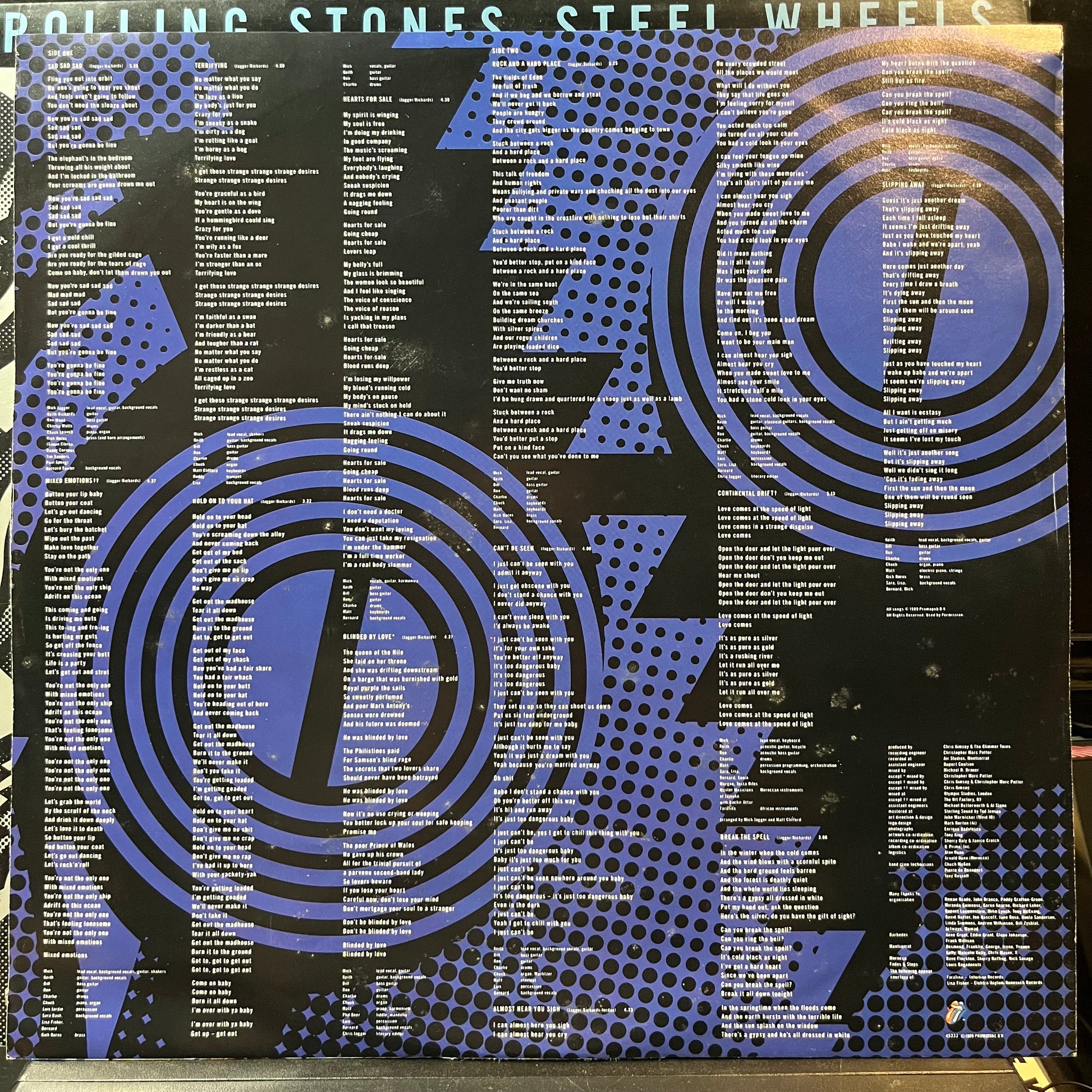 The Rolling Stones - Steel Wheels (VINYL LP ROLLING STONES OC 45333 1989) | Near Mint (NM or M-) Near Mint (NM) - ROCK/CLASSIC / USED *NEAR MINT*