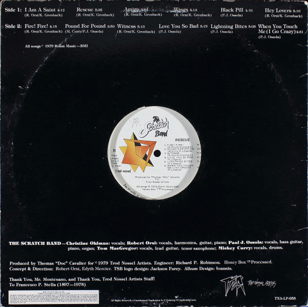 The Scratch Band - Rescue (VINYL LP TNA TNA-LP-055 1979) | USED Near Mint (NM or M-) Excellent+ (EX+) - ROCK/DISCO / USED *NEAR MINT*