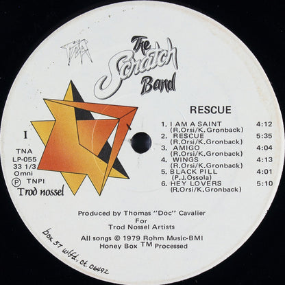 The Scratch Band - Rescue (VINYL LP TNA TNA-LP-055 1979) | USED Near Mint (NM or M-) Excellent+ (EX+) - ROCK/DISCO / USED *NEAR MINT*