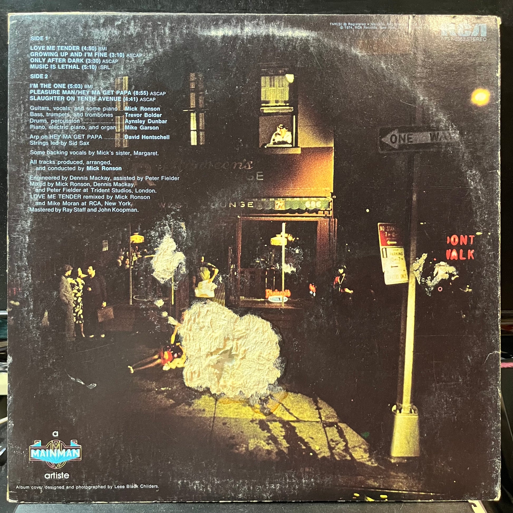 Mick Ronson - Slaughter On 10th Avenue (VINYL LP RCA VICTOR APL1-0353 1974) | Near Mint (NM or M-) Good Plus (G+) - ROCK/GLAM / USED *NEAR MINT*