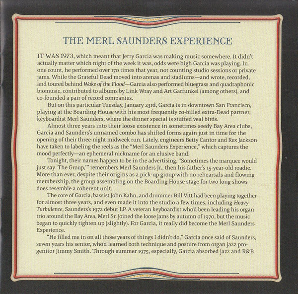 GarciaLive Volume 12 (January 23rd, 1973 The Boarding House) (CD) | Mint (M) Mint (M) - ROCK *NEW/CD*