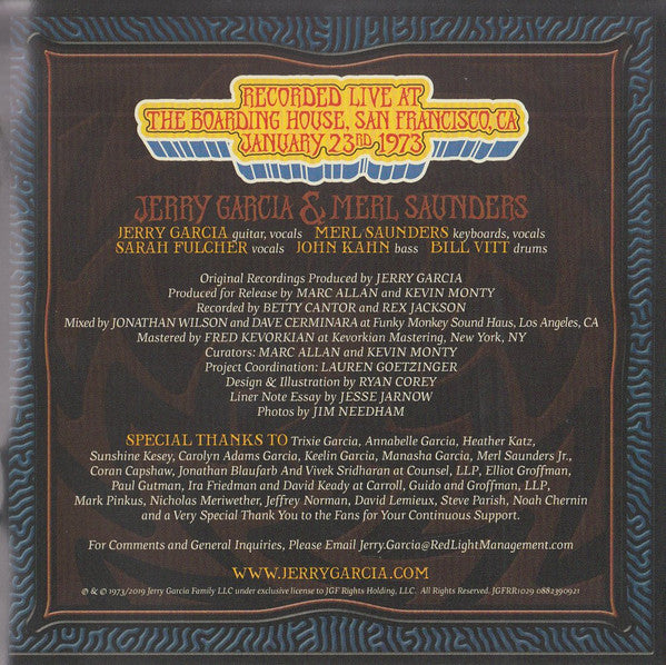 GarciaLive Volume 12 (January 23rd, 1973 The Boarding House) (CD) | Mint (M) Mint (M)