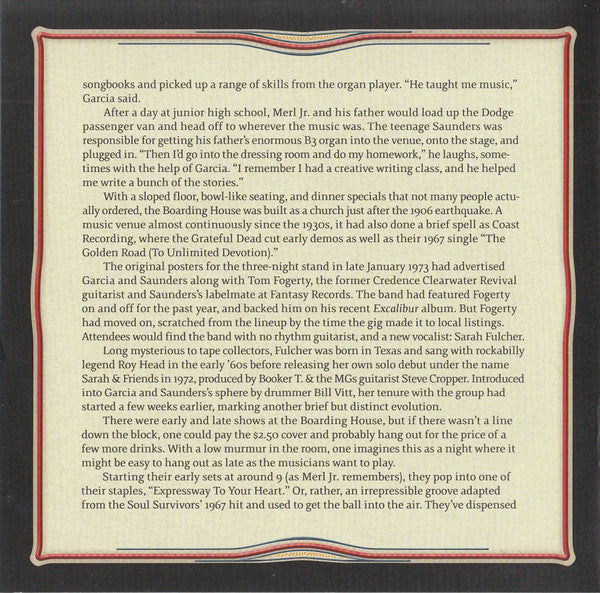 GarciaLive Volume 12 (January 23rd, 1973 The Boarding House) (CD) | Mint (M) Mint (M)