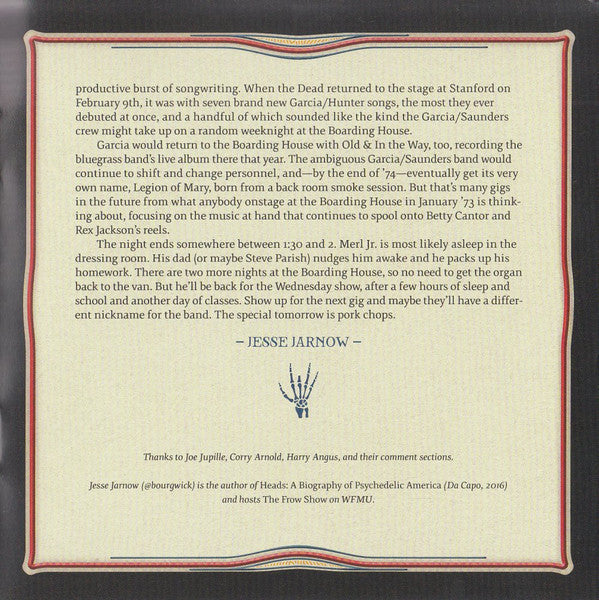 GarciaLive Volume 12 (January 23rd, 1973 The Boarding House) (CD) | Mint (M) Mint (M)