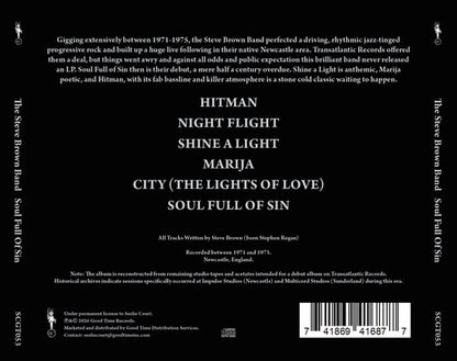 Steve Brown Band - (PRESALE 7/3/26) Soul Full of Sin (MANUFACTURED ON DEMAND CD) | Mint (M) Mint (M) - ROCK *NEW/COLOR*