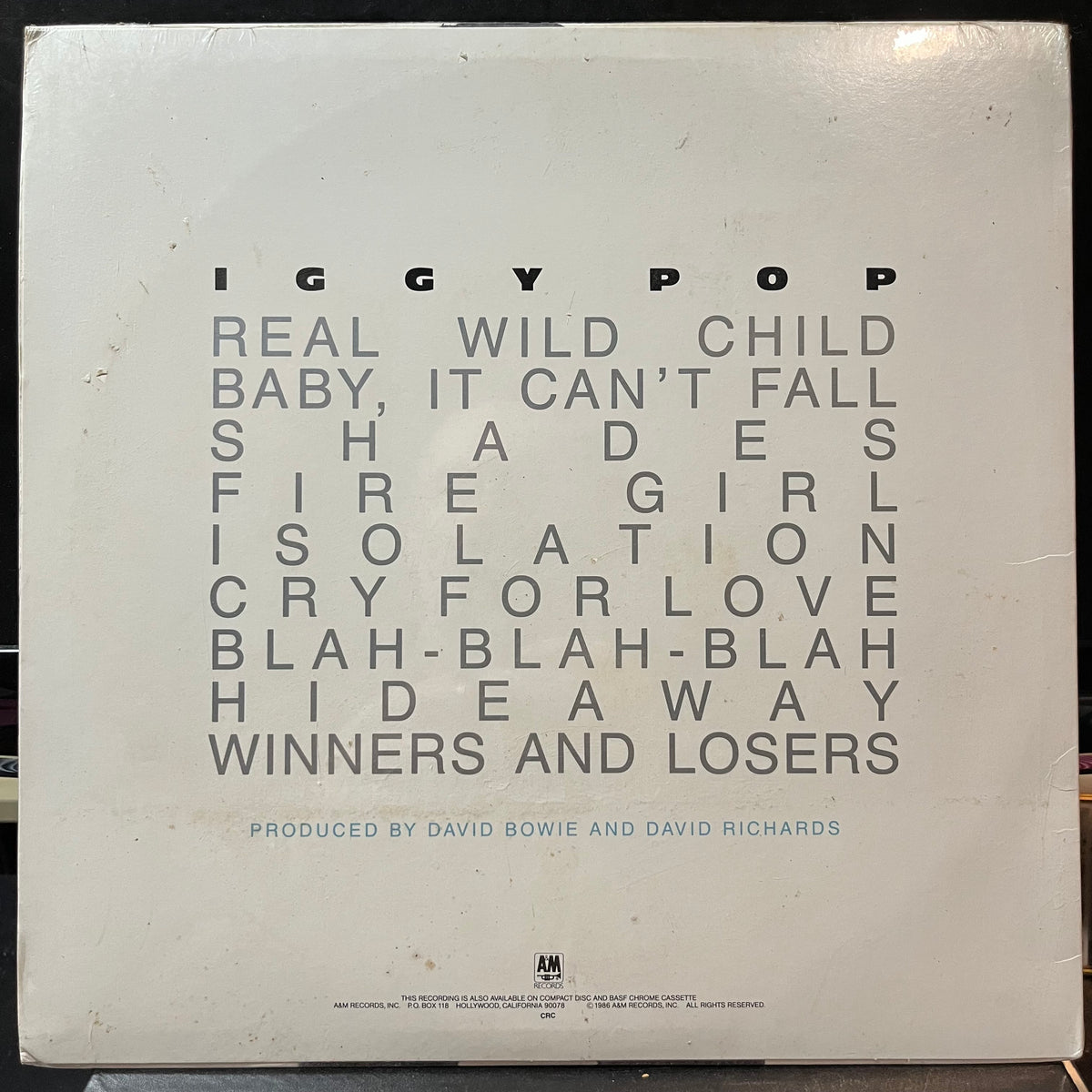 Iggy Pop - Blah-Blah-Blah (VINYL LP) | USED Mint (M) Near Mint (NM or M-) - ROCK / NEW *SEALED*
