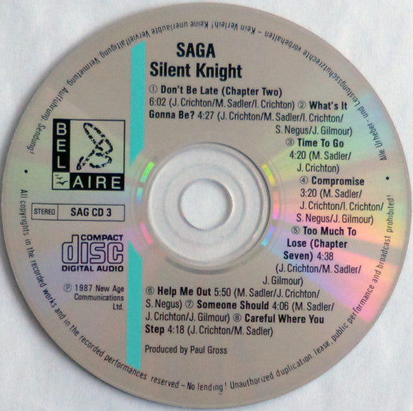 Saga (3) - Silent Knight (CD) | Near Mint (NM) Excellent+ (EX+) - ROCK/PROG / USED *NEAR MINT*