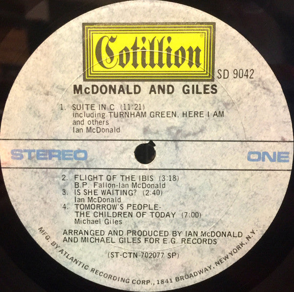 McDonald & Giles - McDonald And Giles (VINYL LP) | Very Good Plus (VG+) Very Good Plus (VG+) - ROCK/PROG / USED *VERY GOOD+*