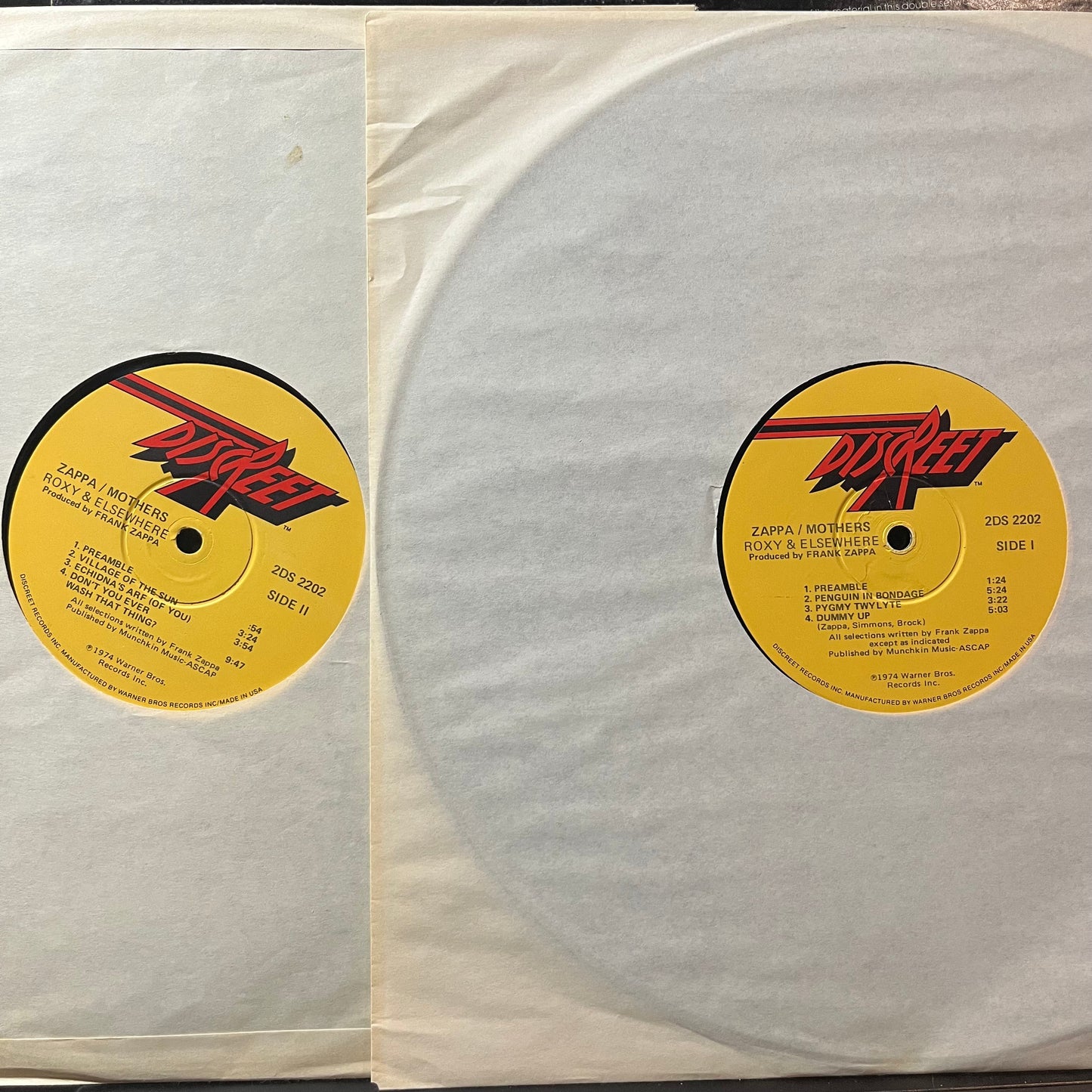 Zappa* / Mothers - Roxy & Elsewhere (VINYL 2xLP) | USED Near Mint- (NM-) Very Good Plus Plus (VG++) - ROCK/PSYCH / USED *NEAR MINT-*