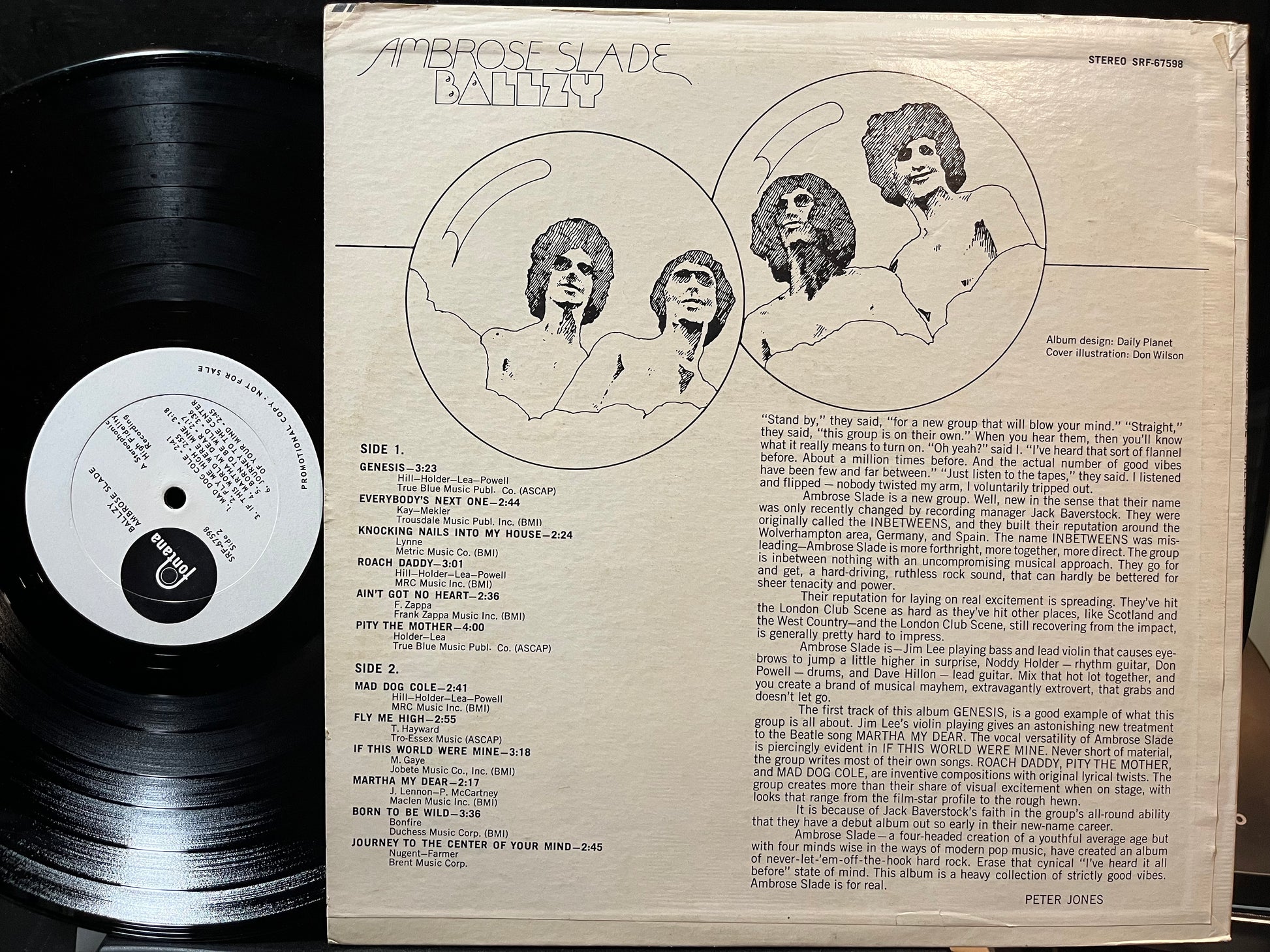 Ambrose Slade - Ballzy (VINYL LP FONTANA SRF 67598 1969) | Near Mint- (NM-) Excellent (EX) - ROCK/PSYCH / USED *NEAR MINT-*