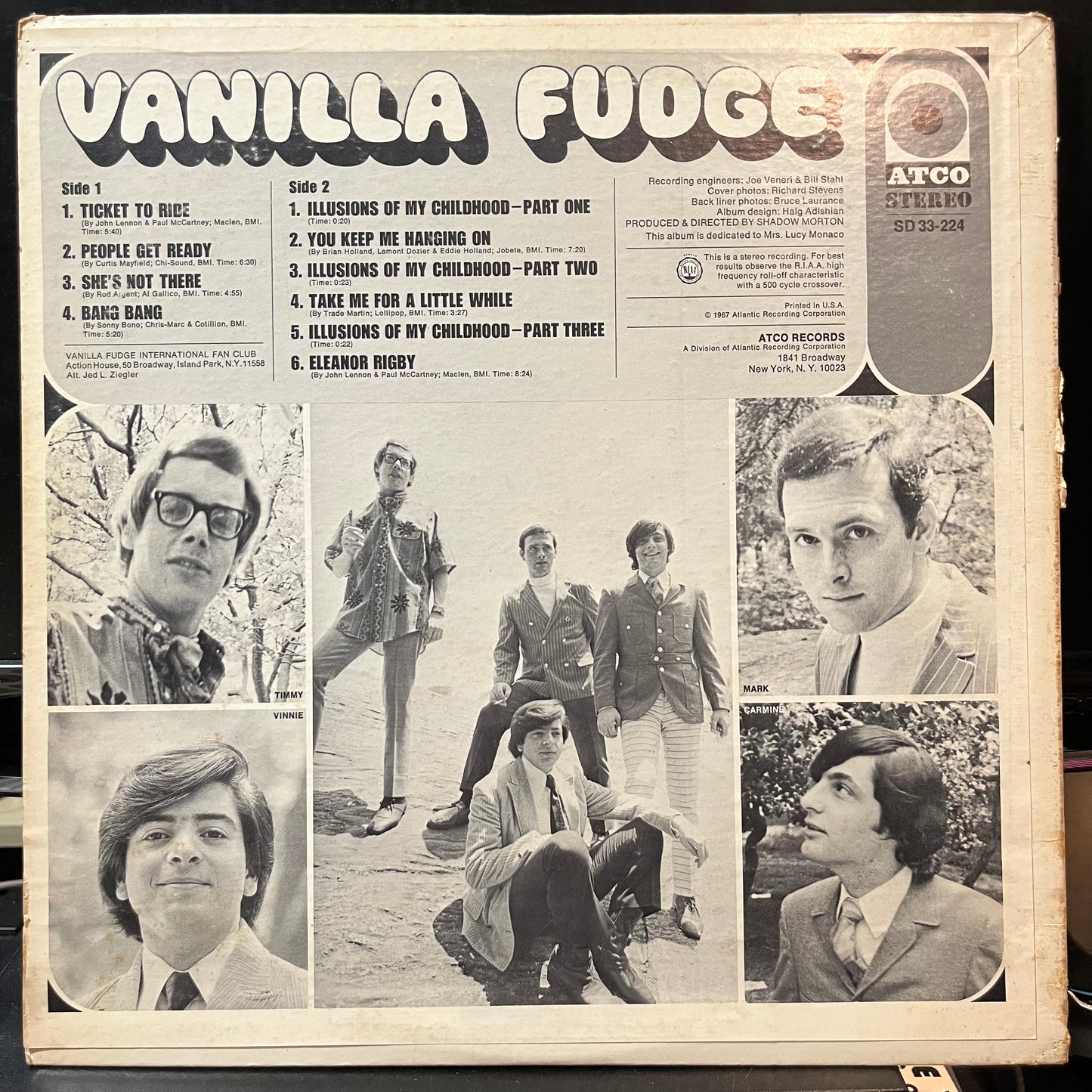 Vanilla Fudge - Vanilla Fudge (VINYL LP ATCO 33-224 1969) | Very Good Plus (VG+) Excellent (EX) - ROCK/PSYCH / USED *VERY GOOD+*
