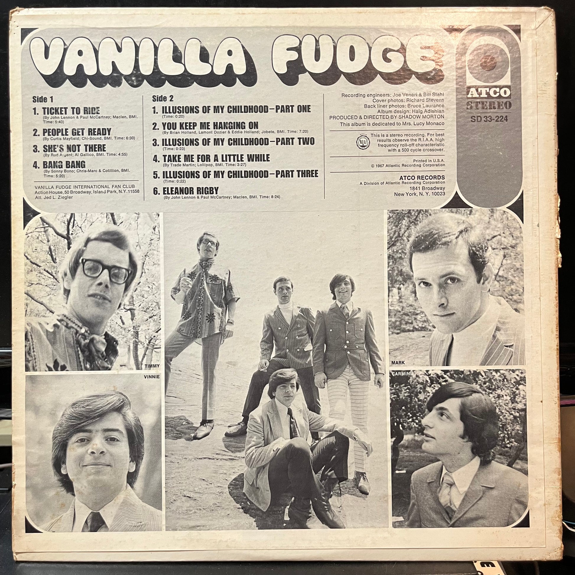 Vanilla Fudge - Vanilla Fudge (VINYL LP ATCO 33-224 1969) | Very Good Plus (VG+) Excellent (EX) - ROCK/PSYCH / USED *VERY GOOD+*