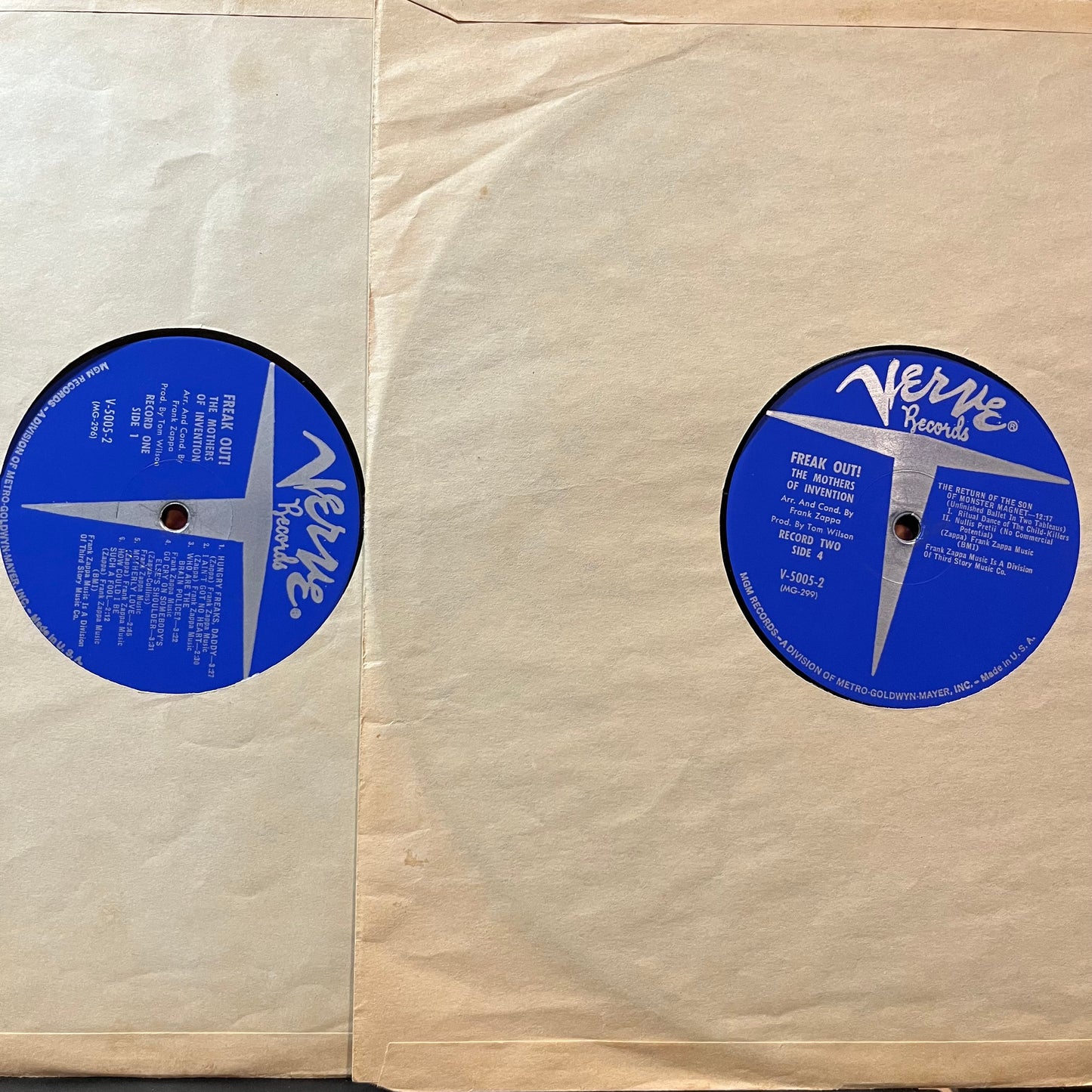 The Mothers Of Invention - Freak Out! (VINYL 2xLP VERVE V-5005-2 1966) | Very Good (VG) Very Good Plus (VG+) - ROCK/PSYCH / USED *VERY GOOD*