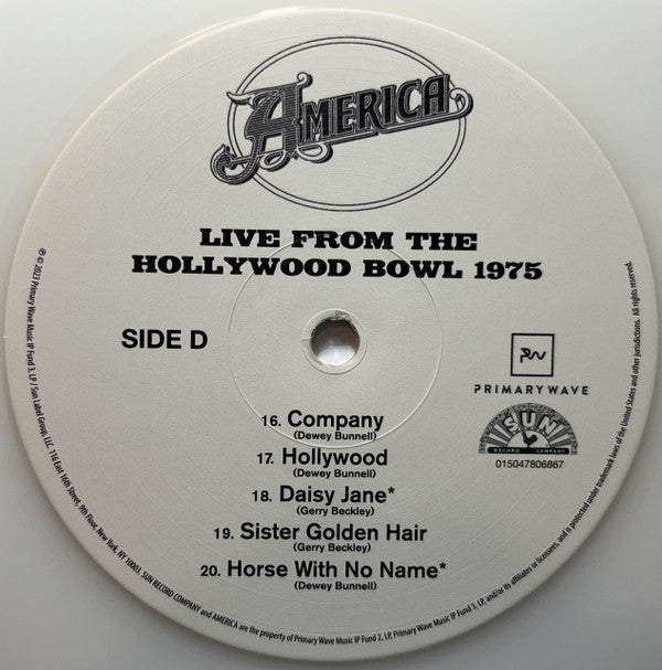America (2) Live From The Hollywood Bowl 1975 2xLP Mint (M) Mint (M)