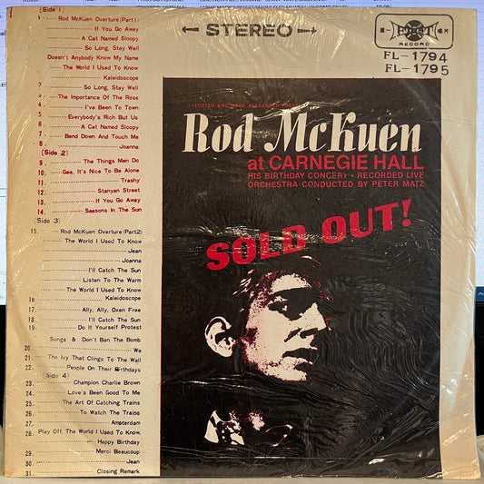 Rod McKuen - At Carnegie Hall *SEALED* | Mint (M) Near Mint (NM) - ROCK *SEALED*