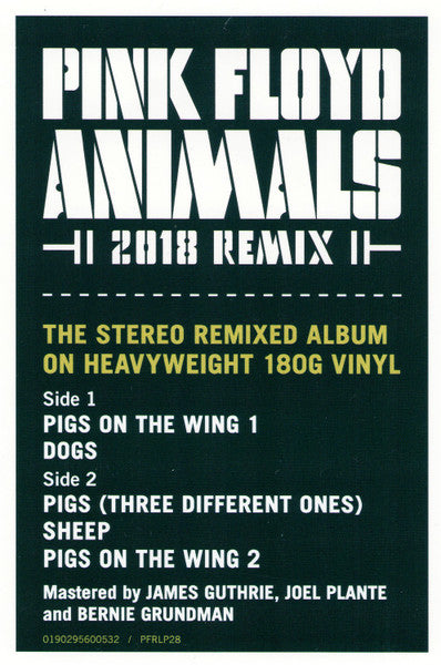 Animals (2018 Remix) *DINGED* (VINYL) | Mint (M) Excellent+ (EX+) - ROCK *SEALED*