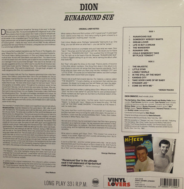 Dion (3) Runaround Sue LP Mint (M) Mint (M)