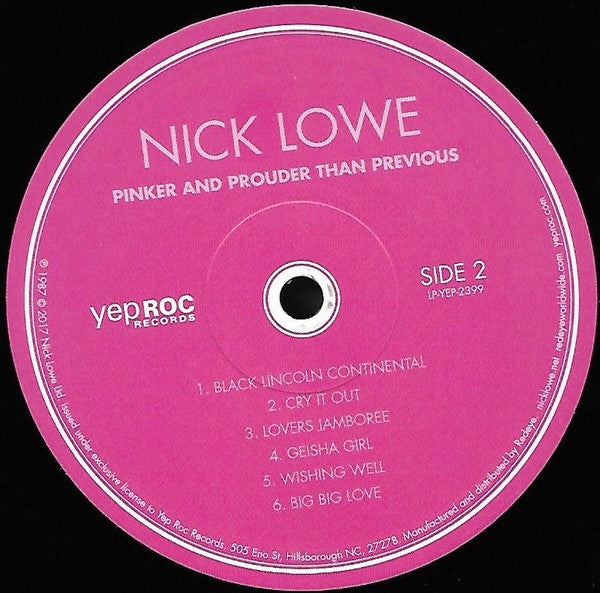 Nick Lowe Pinker And Prouder Than Previous LP Mint (M) Mint (M)