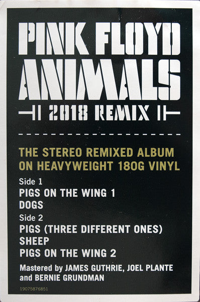 Animals (2018 Remix)(VINYL) | Mint (M) Mint (M) - ROCK *SEALED*