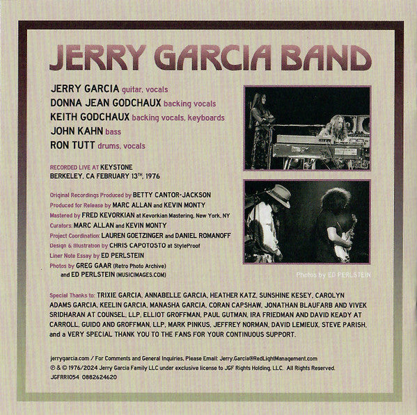 The Jerry Garcia Band - Garcia Live Volume 21 (February 13th, 1976 Keystone, Berkeley CA) *CD* | Mint (M) Mint (M) - ROCK *SEALED*