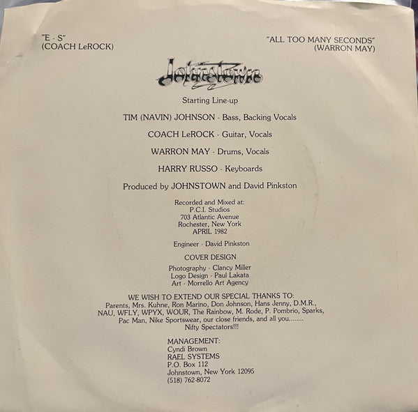 Johnstown - E - S *SIGNED* | Very Good Plus (VG+) Very Good (VG) - ROCK / USED *45' / VERY GOOD++*
