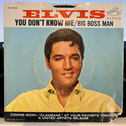 Elvis Presley - Big Boss Man / You Don't Know Me *INDIANAPOLIS* | Excellent (EX) Very Good Plus (VG+) - ROCK / USED *EXCELLENT/45*