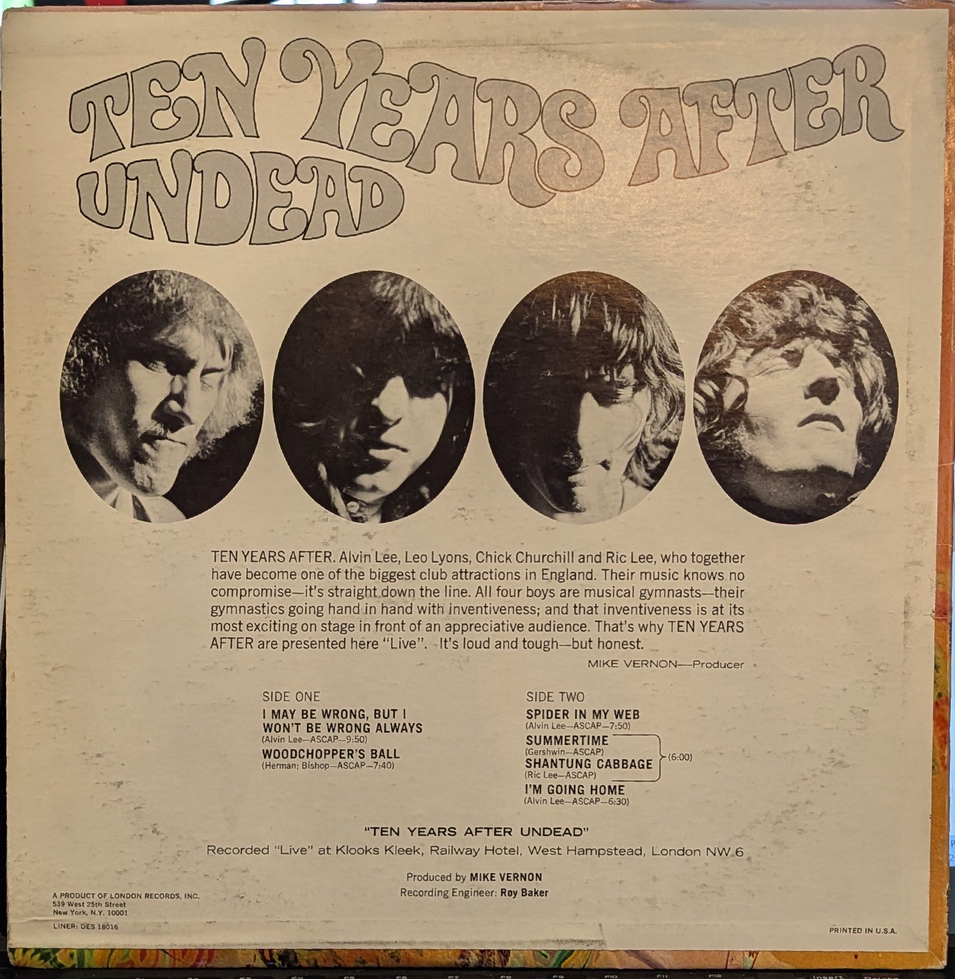 Ten Years After - Undead *REPRESS* | Excellent (EX) Very Good Plus (VG+) - ROCK / USED *EXCELLENT+*