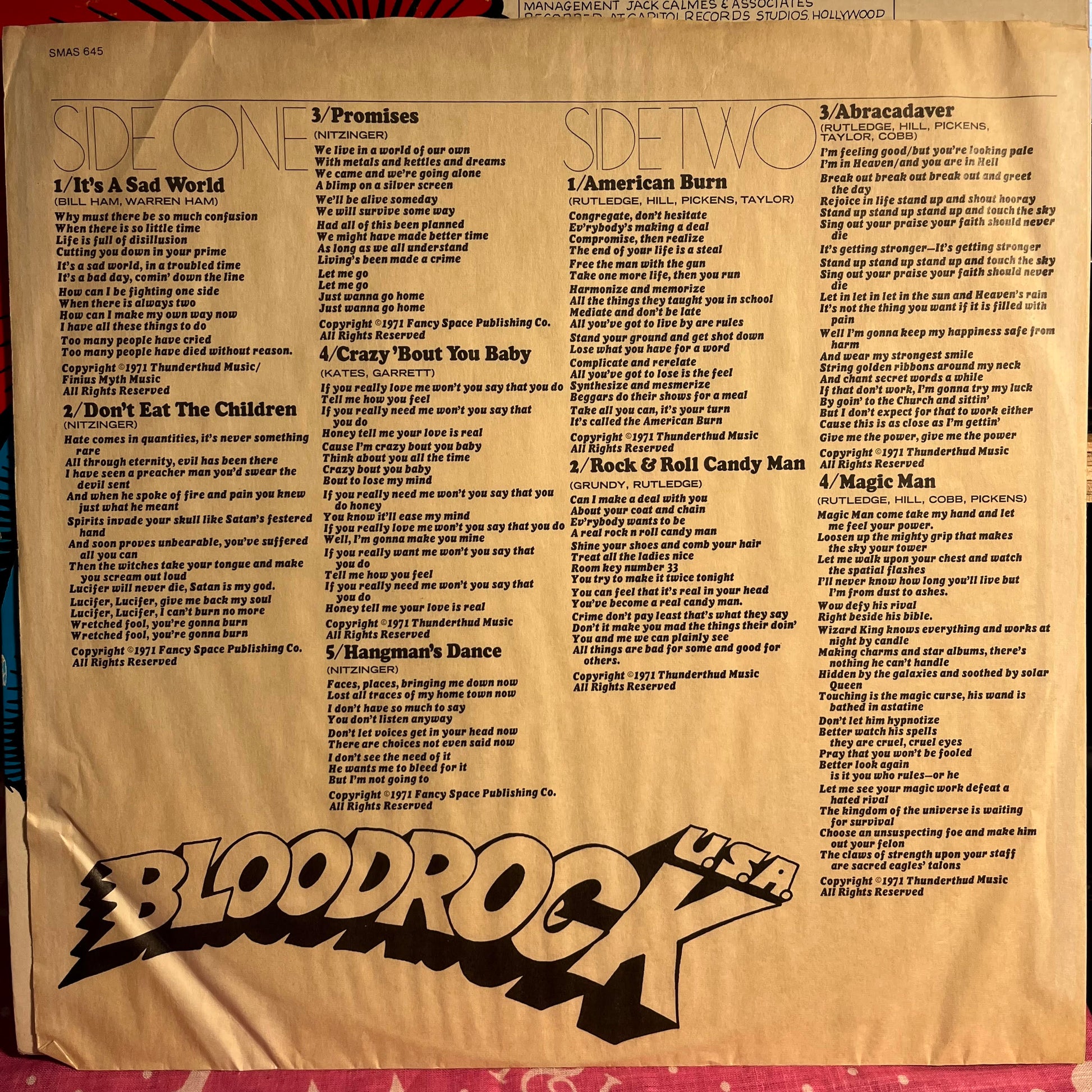 Bloodrock - Bloodrock U.S.A. *WINCHESTER* | Excellent (EX) Excellent (EX) - ROCK / USED *EXCELLENT+*