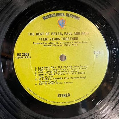 The Best Of Peter, Paul And Mary: (Ten) Years Together (VINYL) | Excellent+ (EX+) Very Good Plus (VG+) - ROCK / USED *EXCELLENT+*