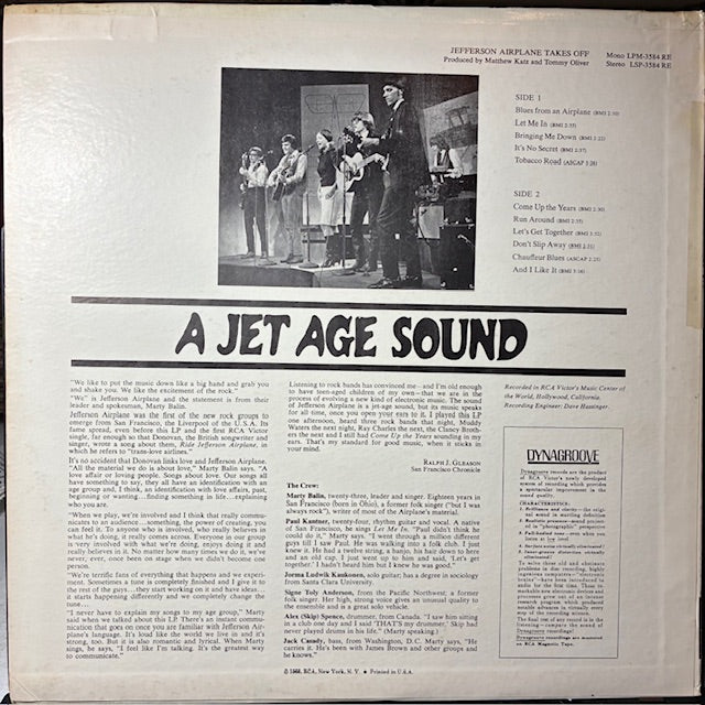 Jefferson Airplane Takes Off (VINYL) | Excellent+ (EX+) Excellent (EX) - ROCK / USED *EXCELLENT+*