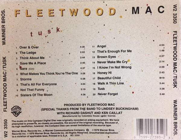 Tusk (CD) | Excellent+ (EX+) Near Mint (NM or M-) - ROCK / USED *EXCELLENT+*