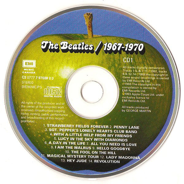 The Beatles - 1967-1970 (2xCD CANADA) | Excellent+ (EX+) Excellent+ (EX+) - ROCK / USED *EXCELLENT+*